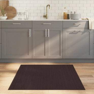 vidaXL Χαλί Τετράγωνο Σκούρο Καφέ 100x100cm Μπαμπού