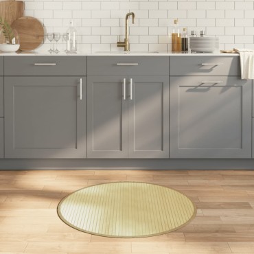 vidaXL Χαλί Στρογγυλό Ανοιχτό Φυσικό Μπαμπού 80x80cm