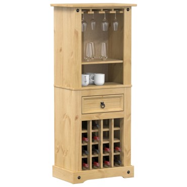 vidaXL Ραφιέρα Κρασιών Corona 56x35x134,5cm από Μασίφ Ξύλο Πεύκου 1 τεμ.