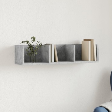 vidaXL Ντουλάπι Τοίχου Γκρι Σκυρ. 75x18x16,5cm Επεξεργασμένο Ξύλο 1 τεμ.