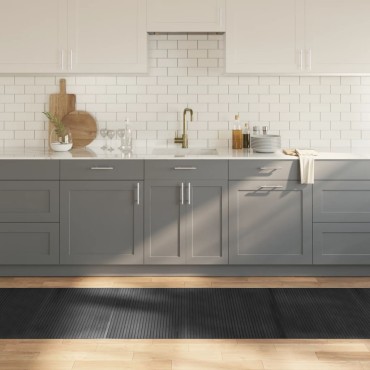 vidaXL Χαλί Ορθογώνιο Γκρι 80x500cm Μπαμπού