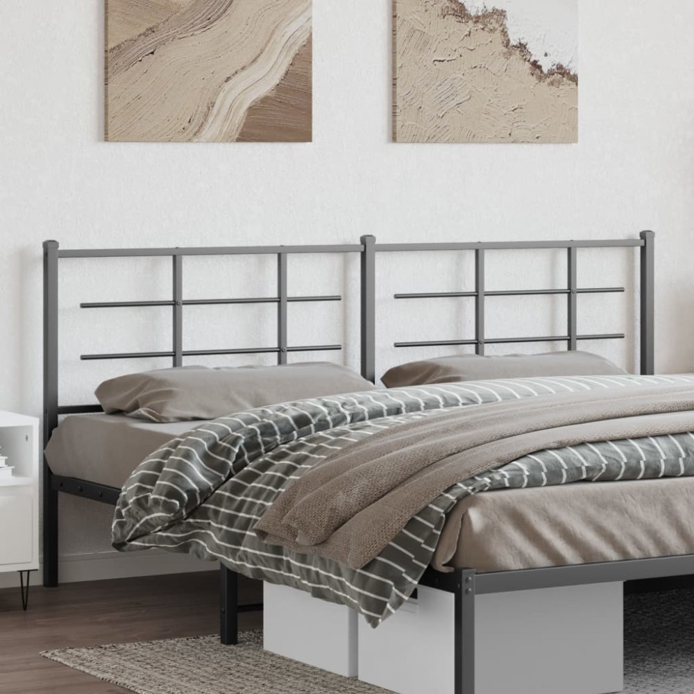 vidaXL Κεφαλάρι Μαύρο Μεταλλικό 206x3x90cm 1 τεμ.
