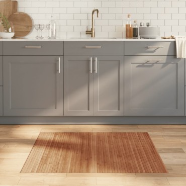 vidaXL Χαλί Ορθογώνιο Καφέ 80x100cm Μπαμπού