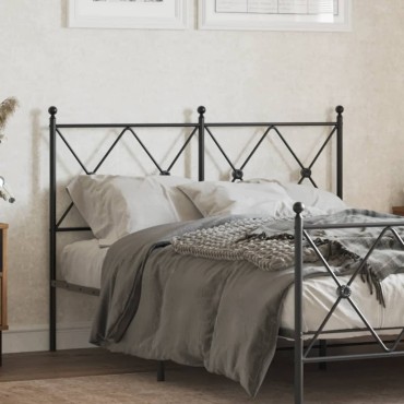 vidaXL Κεφαλάρι Μαύρο Μεταλλικό 125x3x90,5cm 1 τεμ.