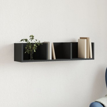 vidaXL Ντουλάπι Τοίχου Μαύρο 75x18x16,5cm από Επεξεργασμένο Ξύλο 1 τεμ.