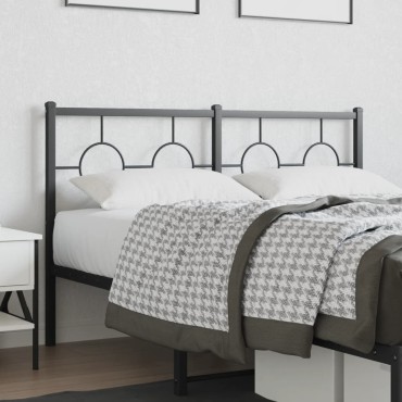 vidaXL Κεφαλάρι Μαύρο Μεταλλικό 142x3x91cm 1 τεμ.