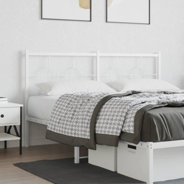 vidaXL Κεφαλάρι Λευκό Μεταλλικό 156x3x91cm 1 τεμ.
