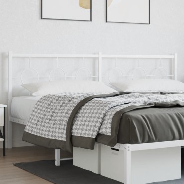 vidaXL Κεφαλάρι Λευκό Μεταλλικό 198x3x91cm 1 τεμ.