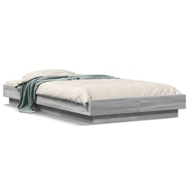 vidaXL Πλαίσιο Κρεβατιού Γκρι Sonoma 75x190 εκ. Επεξεργασμένο Ξύλο