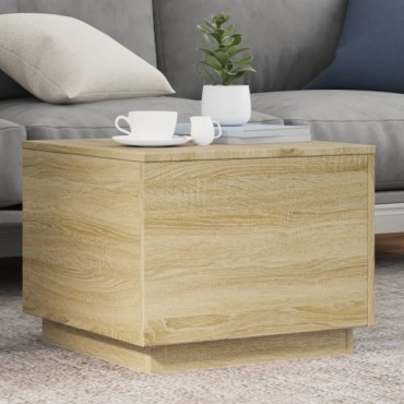 vidaXL Τραπεζάκι Σαλονιού με LED Sonoma Δρυς 50x50x40cm 1 τεμ.