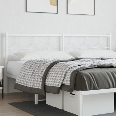 vidaXL Κεφαλάρι Λευκό Μεταλλικό 206x3x91cm 1 τεμ.