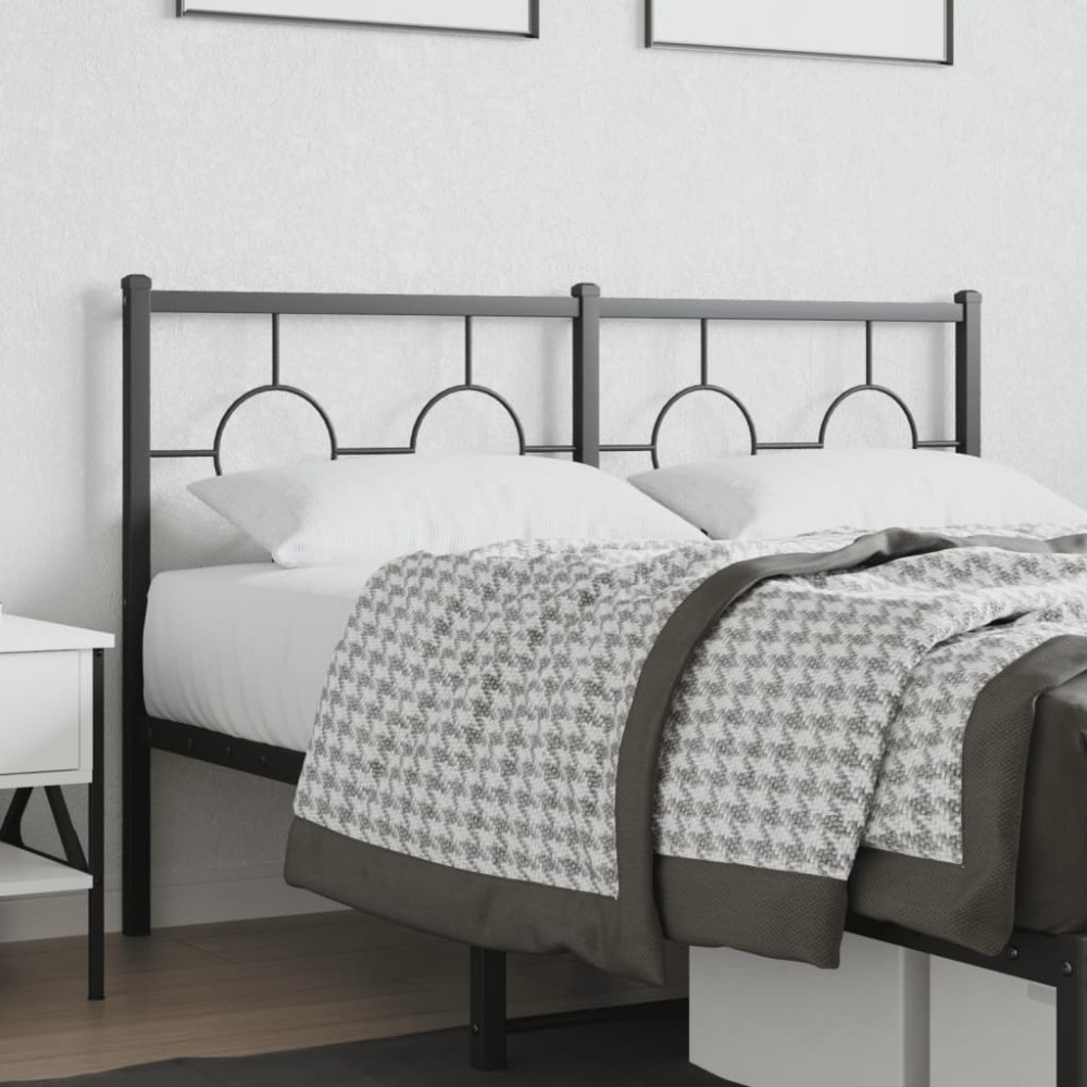 vidaXL Κεφαλάρι Μαύρο Μεταλλικό 146x3x91cm 1 τεμ.