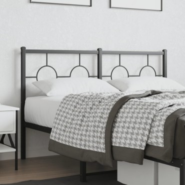 vidaXL Κεφαλάρι Μαύρο Μεταλλικό 146x3x91cm 1 τεμ.