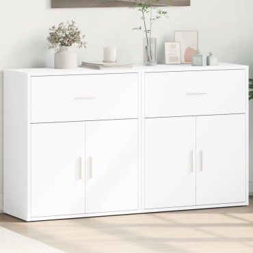 vidaXL Βοηθητικά Ντουλάπια 2 τεμ. Λευκά 60x31x70cm Επεξεργ. Ξύλο