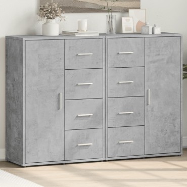 vidaXL Βοηθητικά Ντουλάπια 2 τεμ. Γκρι Σκυρ. 60x31x84cm Επεξ. Ξύλο