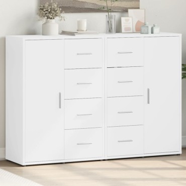 vidaXL Βοηθητικά Ντουλάπια 2 τεμ. Λευκό 60x31x84cm Επεξεργ. Ξύλο