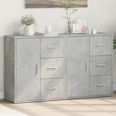 vidaXL Βοηθητικά Ντουλάπια 2 τεμ. Γκρι Σκυρ. 60x31x70cm Επεξεργ. Ξύλο