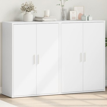 vidaXL Βοηθητικά Ντουλάπια 2 τεμ. Λευκό 60x31x84cm Επεξεργ. Ξύλο