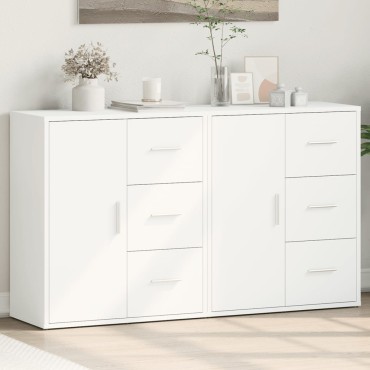 vidaXL Βοηθητικά Ντουλάπια 2 τεμ. Λευκά 60x31x70cm Επεξεργ. Ξύλο