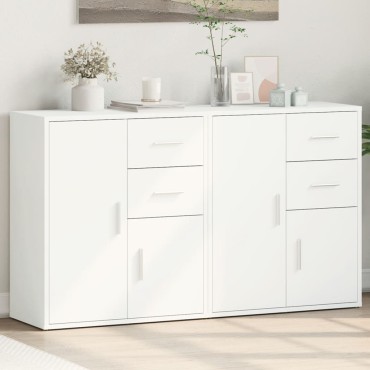 vidaXL Βοηθητικά Ντουλάπια 2 τεμ. Λευκά 60x31x70cm Επεξεργ. Ξύλο