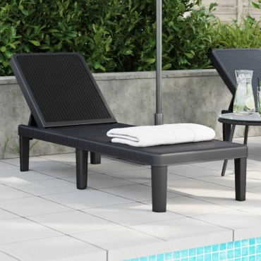 vidaXL Ξαπλώστρα Ρυθμιζόμενη σε 4 Ύψη 155,5x57x28cm Πολυπροπυλένιο 1 τεμ.