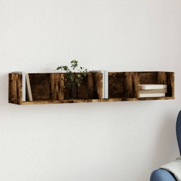 vidaXL Ντουλάπι Τοίχου Καπνιστή Δρυς 99x18x16,5cm Επεξεργασμένο Ξύλο 1 τεμ.