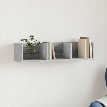 vidaXL Ντουλάπια Τοίχου Γκρι Sonoma 75x18x16,5cm Επεξ. Ξύλο 1 τεμ.