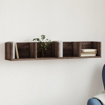 vidaXL Ντουλάπι Τοίχου Καφέ Δρυς 99x18x16,5cm Επεξεργασμένο Ξύλο 1 τεμ.