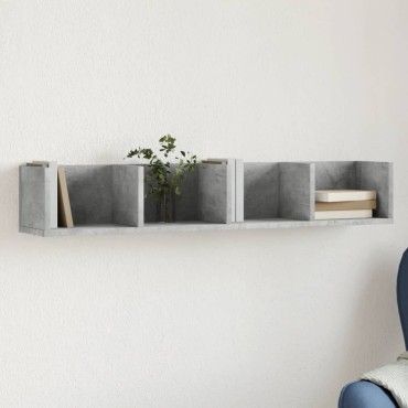 vidaXL Ντουλάπι Τοίχου Γκρι Σκυρ. 99x18x16,5cm Επεξεργασμένο Ξύλο 1 τεμ.