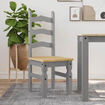 vidaXL Καρέκλες Τραπεζαρίας Corona Γκρι 42x47x107cm Μασίφ Ξύλο Πεύκου