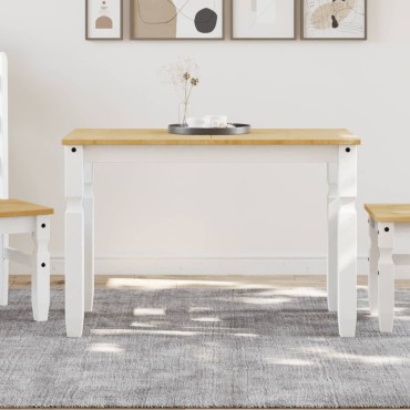 vidaXL Τραπεζαρία Corona Λευκό 112x60x75cm από Μασίφ Ξύλο Πεύκου 1 τεμ.