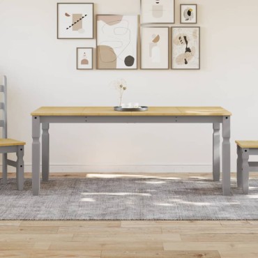 vidaXL Τραπεζαρία Corona Γκρι 180x90x75cm από Μασίφ Ξύλο Πεύκου 1 τεμ.