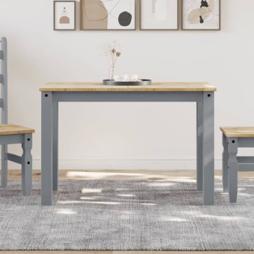 vidaXL Τραπεζαρία Panama Γκρι 117x60x75cm από Μασίφ Ξύλο Πεύκου 1 τεμ.