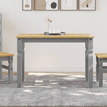 vidaXL Τραπεζαρία Corona Γκρι 112x60x75cm από Μασίφ Ξύλο Πεύκου 1 τεμ.