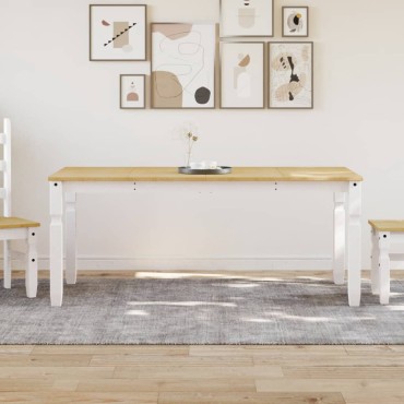 vidaXL Τραπεζαρία Corona Λευκό 180x90x75cm από Μασίφ Ξύλο Πεύκου 1 τεμ.