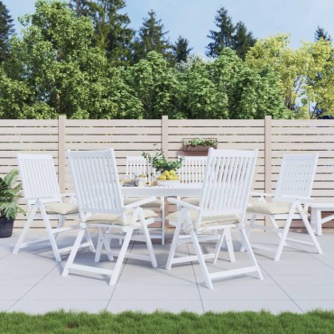 vidaXL Μαξιλάρια Καρέκλας Κήπου 6 τεμ. Λευκά 40x40x7cm Υφασμάτινα