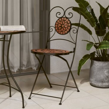 vidaXL Καρέκλες Bistro Πτυσσόμενες 2 τεμ. Τερακότα Κεραμικές 38x45,5x89,5cm