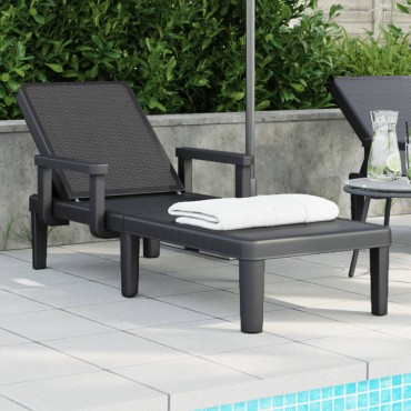 vidaXL Ξαπλώστρα Ρυθμιζόμενη σε 4 Ύψη 155,5x57x28cm Πολυπροπυλένιο 1 τεμ.