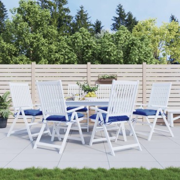 vidaXL Μαξιλάρια Καρέκλας Κήπου 6 τεμ. Μπλε 40x40x7cm Υφασμάτινα