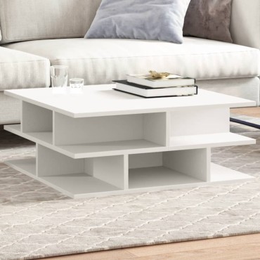 vidaXL Τραπεζάκι Σαλονιού Λευκό 70x70x29cm Επεξεργασμένο Ξύλο 1 τεμ.