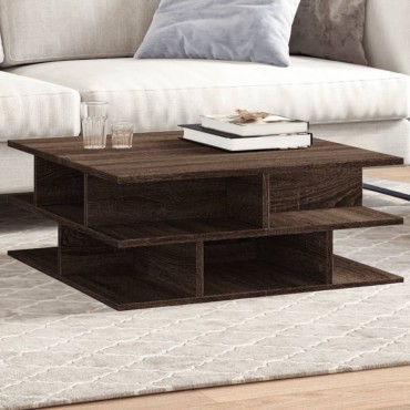 vidaXL Τραπεζάκι Σαλονιού Καφέ Δρυς 70x70x29cm από Επεξεργ. Ξύλο 1 τεμ.