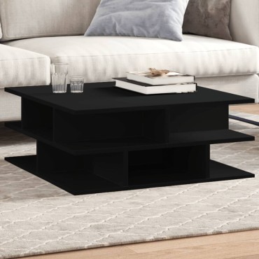 vidaXL Τραπεζάκι Σαλονιού Μαύρο 70x70x29cm Επεξεργασμένο Ξύλο 1 τεμ.