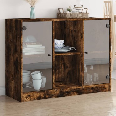 vidaXL Μπουφές Καπνιστή Δρυς 102x37x75,5cm Επεξεργασμένο Ξύλο 1 τεμ.