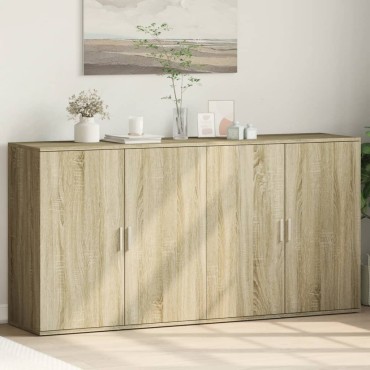 vidaXL Βοηθητικά Ντουλάπια 2 τεμ. Sonoma Δρυς 79x38x80cm Επεξ. Ξύλο