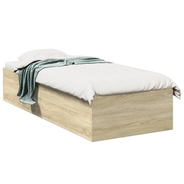 vidaXL Πλαίσιο Κρεβατιού Χωρ. Στρώμα Sonoma Δρυς 75x190εκ Επεξ. Ξύλο