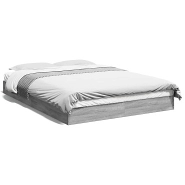 vidaXL Πλαίσιο Κρεβατιού Γκρι Sonoma 140x200 εκ. Επεξεργασμένο Ξύλο
