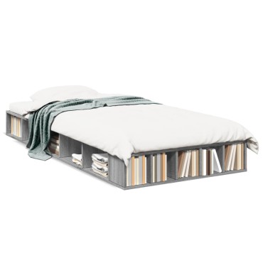 vidaXL Πλαίσιο Κρεβατιού Γκρι Sonoma 75x190 εκ. Επεξεργασμένο Ξύλο