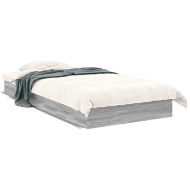 vidaXL Πλαίσιο Κρεβατιού Γκρι Sonoma 90x200 εκ. Επεξεργασμένο Ξύλο