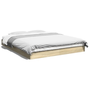 vidaXL Πλαίσιο Κρεβατιού Χωρ. Στρώμα Sonoma Δρυς 160x200 εκ. Επ. Ξύλο
