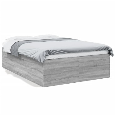 vidaXL Πλαίσιο Κρεβατιού Γκρι Sonoma 140x200 εκ. Επεξεργασμένο Ξύλο